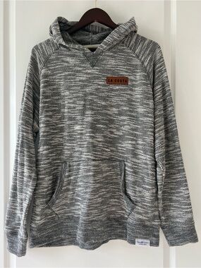 Blue 84 Sweater Hoodie Grey White Heathered Knit Resortwear Athleisure Travel L